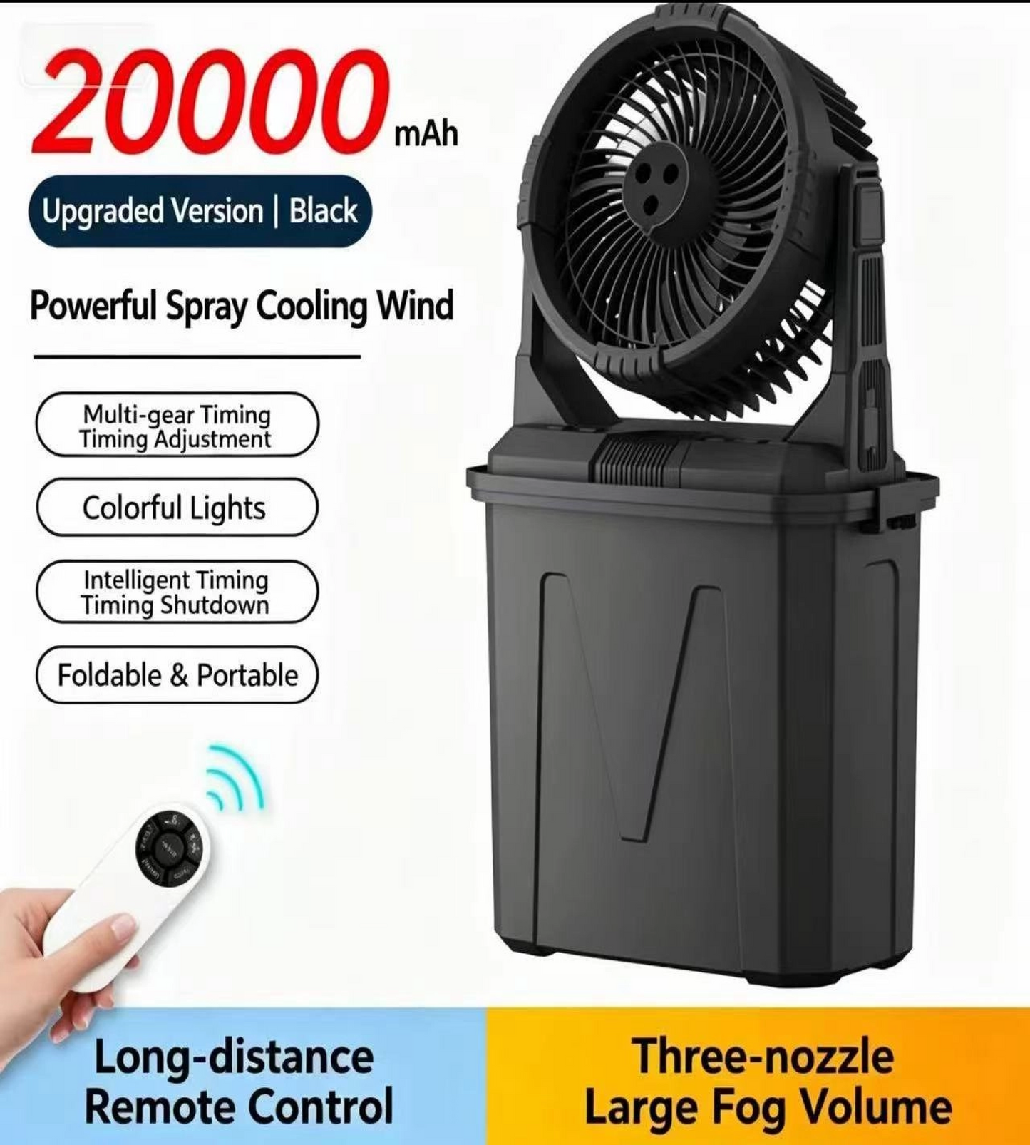 Portable Misting Fan for Instant Personal Cooling Designed for hot summer days & heatwaves